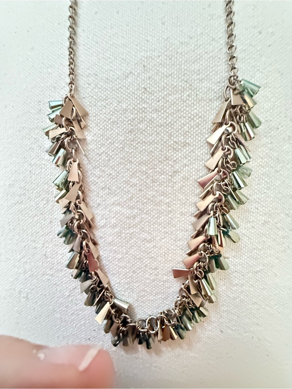 Antique Green Fringe Necklace